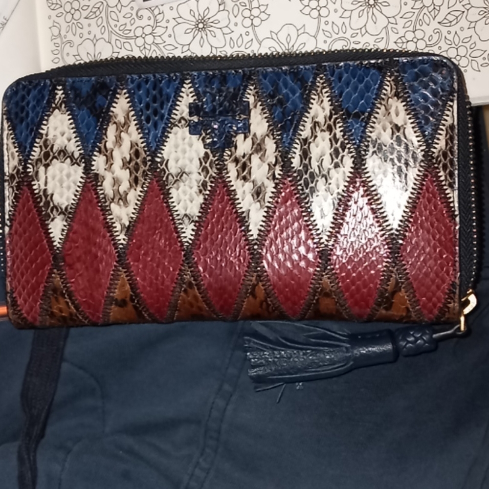 Tory B. Authentic Royal Blue Snakeskin Wallet